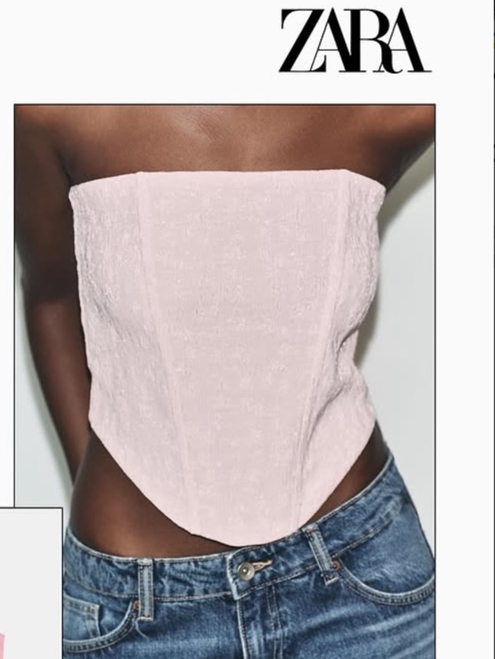 Zara Strapless Light Pink corset top